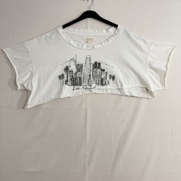 Free People X Vintage Souls Destination Extreme Los Angeles Crop Top Size XS - Picture 2 of 9